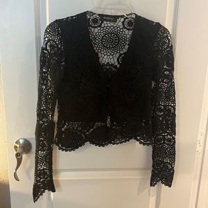 See through back sexy black crop top!